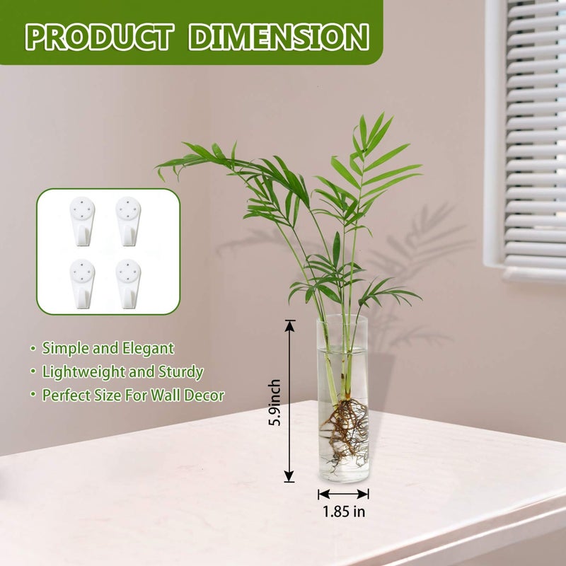 Vumdua 4 Pack Glass Planters  Clear  5.9 in H x 1.85 in D  Suitable for Most Water Plants  Perfect for DIY Propagation Station  Easy to Install  Elegant and Functional - Image 2